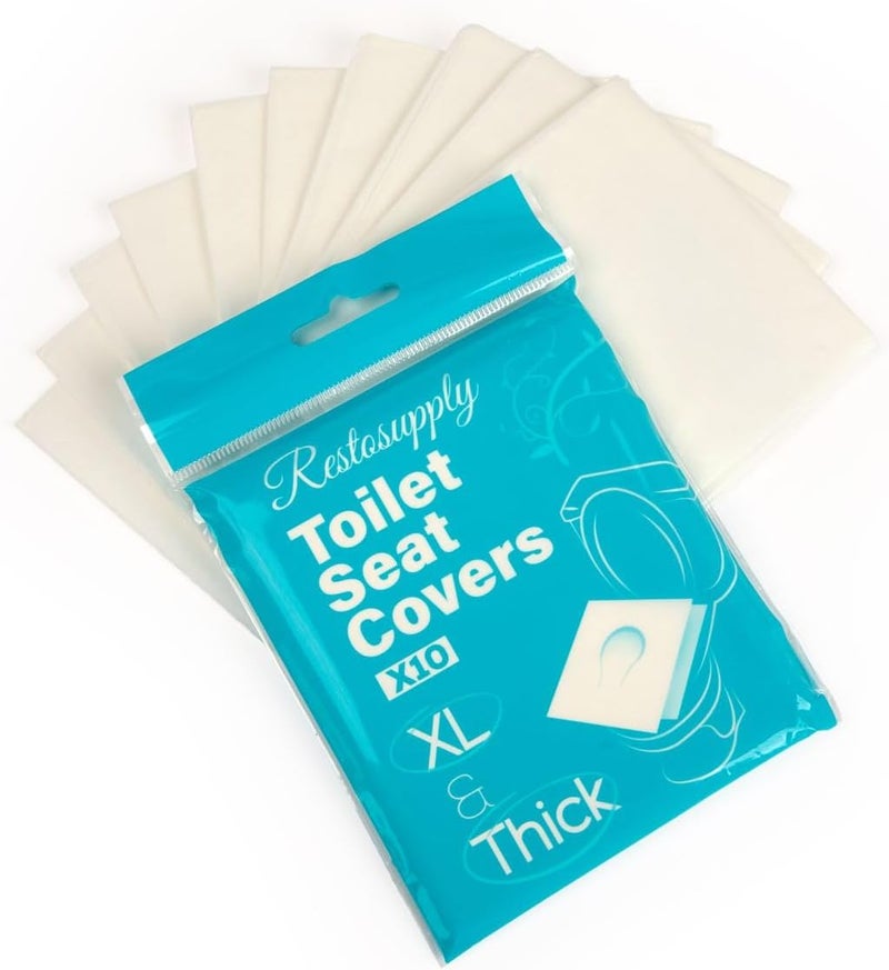 Restogoods Disposable Toilet Seat Covers Flushable XL Extra Large & Thick Outdoor Travel Porta Potty (100) - Image 5